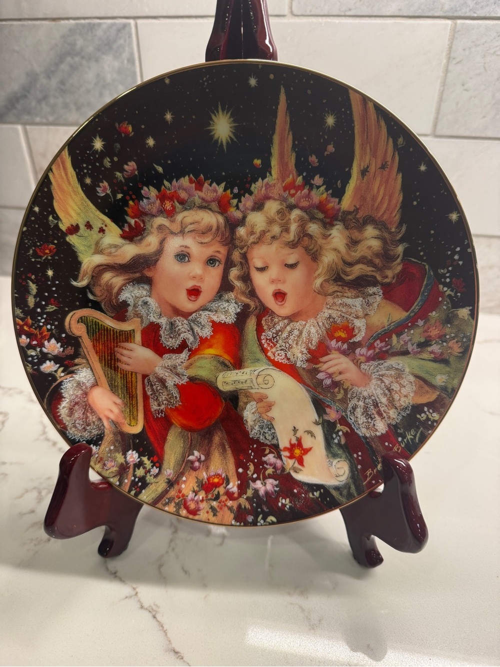Vintage Christmas"It Came Upon A Midnight Clear" collector plate this one is HTF